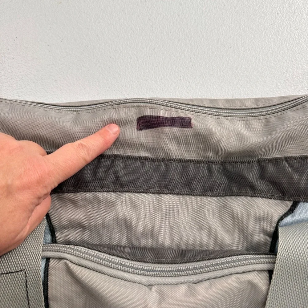 C9 By Champion Gray & Light Blue Gym Tote Bag With Adjustable Strap Duffle Cargo